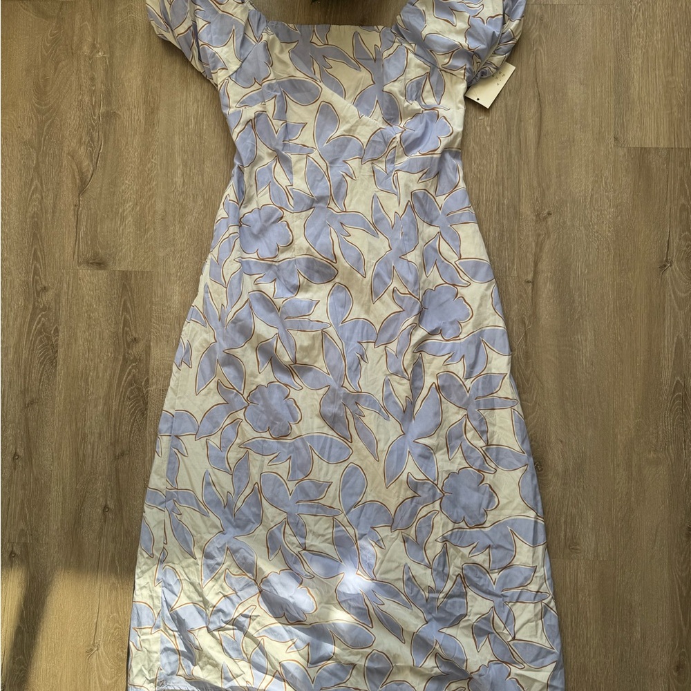 A New Day Puff Sleeve Blue floral Print Maxi Dress - Picture 3 of 8